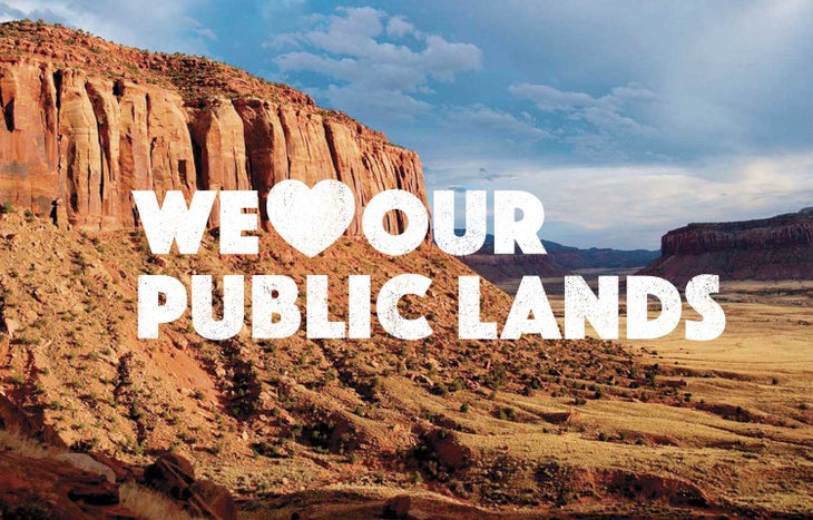 We love our public lands text over Bears Ears