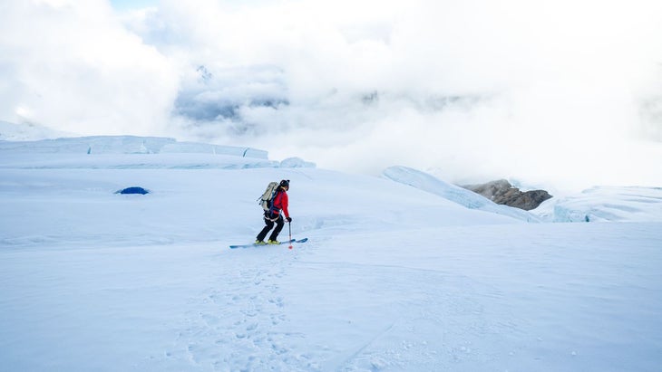 Adrian Ballinger navigating the lower slopes of Makalu.