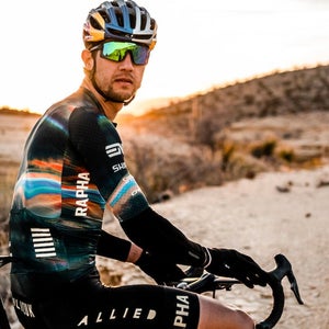 Colin Strickland on his bicycle