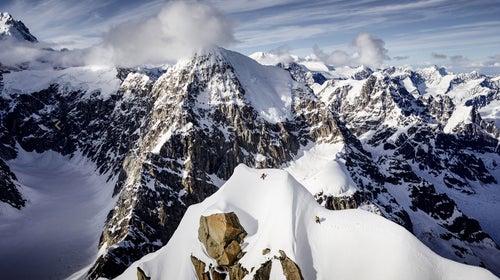 Mountaineers in a mountain range