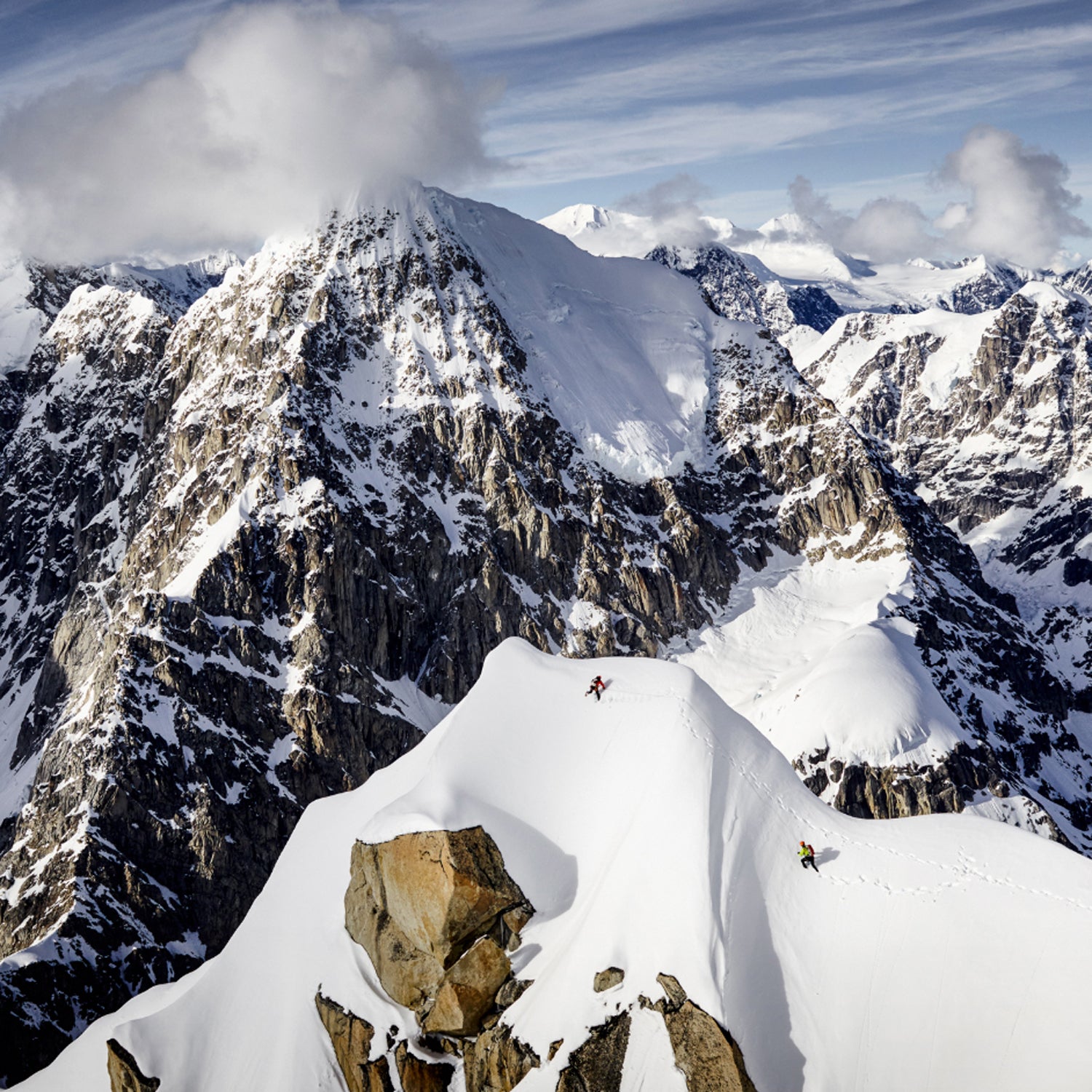 Mountaineers in a mountain range