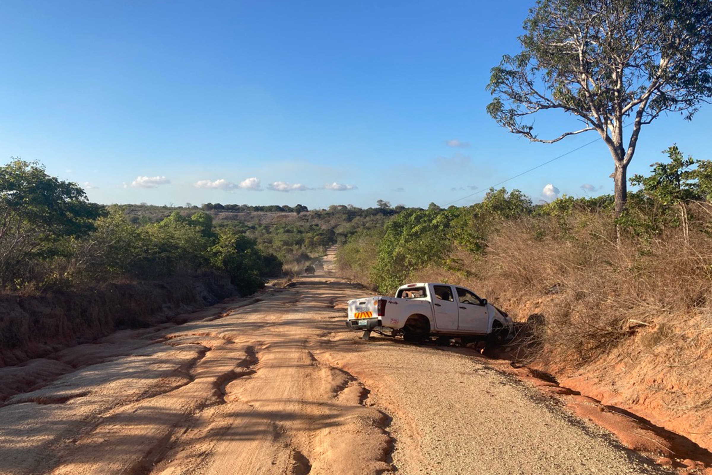 An abandoned truck from the Amarula escape convoy