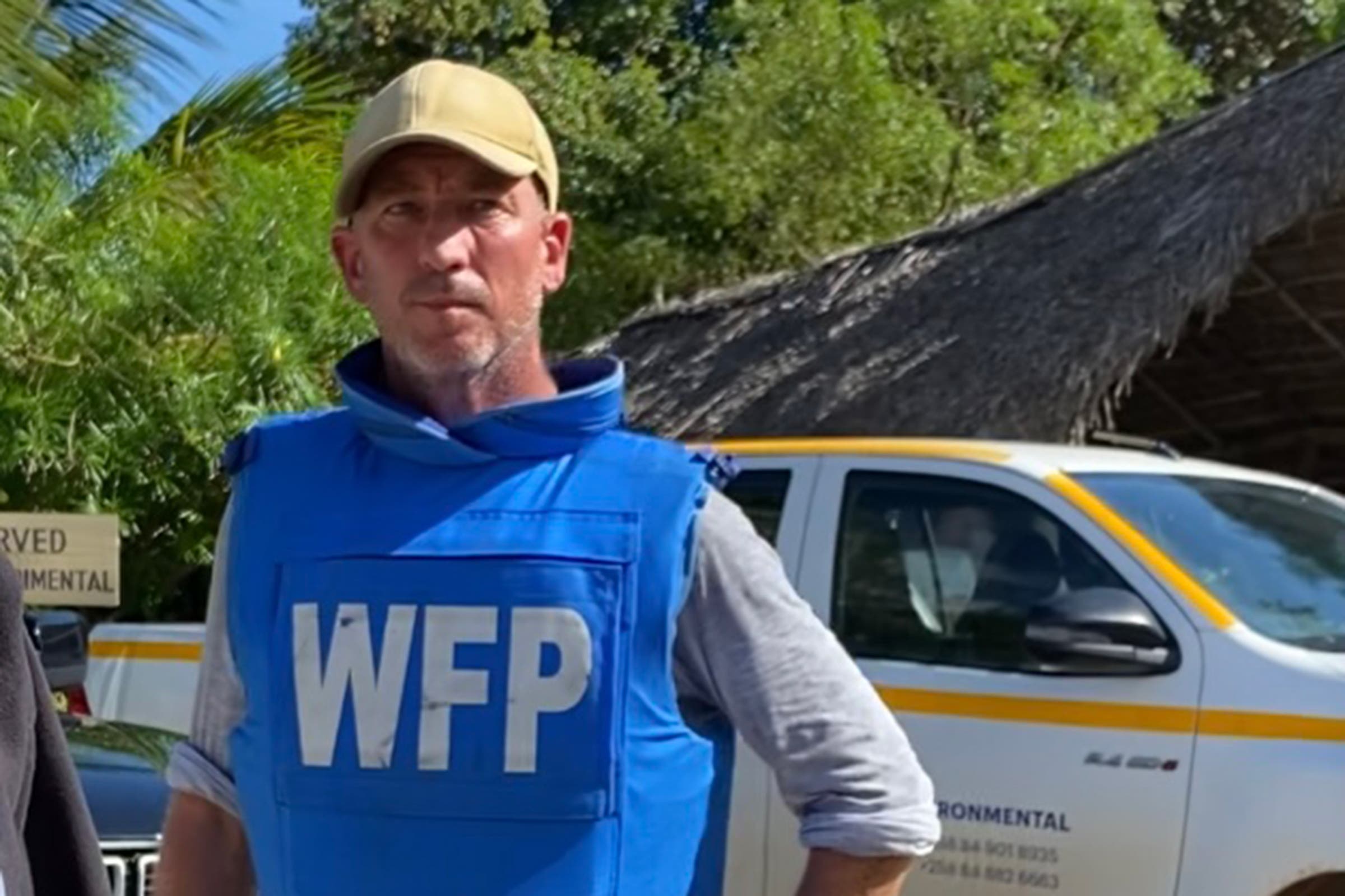 Adrian Nel in a bulletproof vest