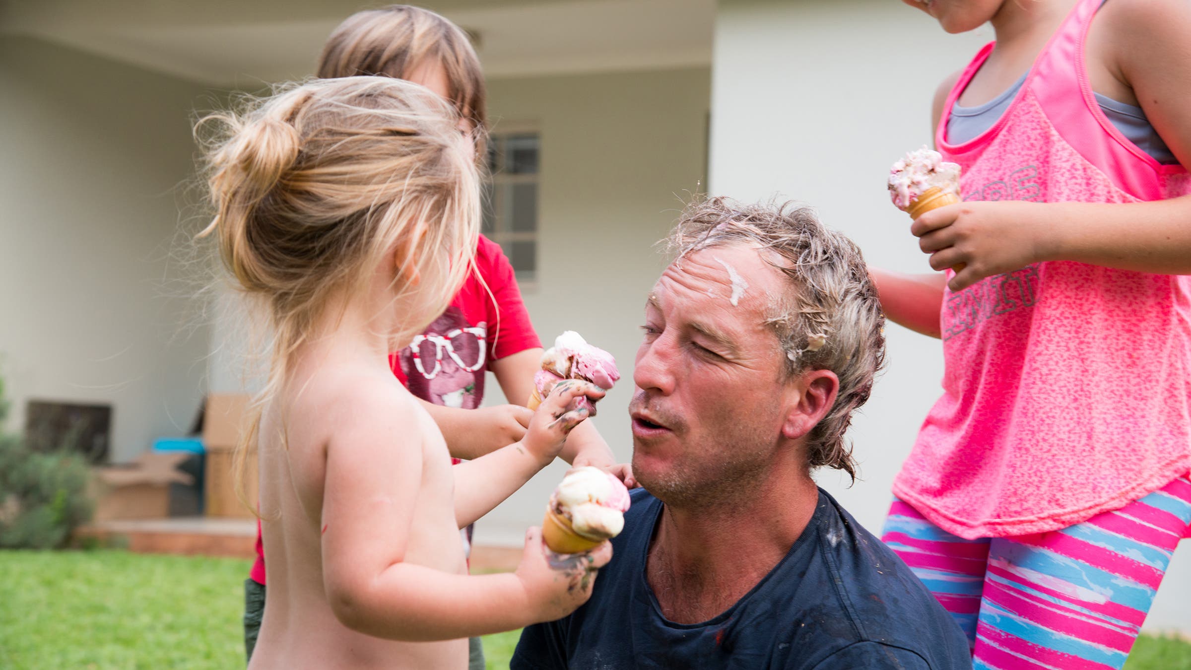 Adrian Nel with his family in Durban, South Africa