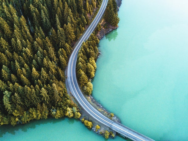 diablo lake aerial view