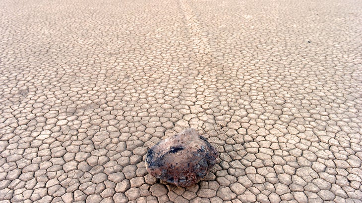 The Racetrack Playa sailing stones are pictured in Death Valley, California, on April 7, 2019