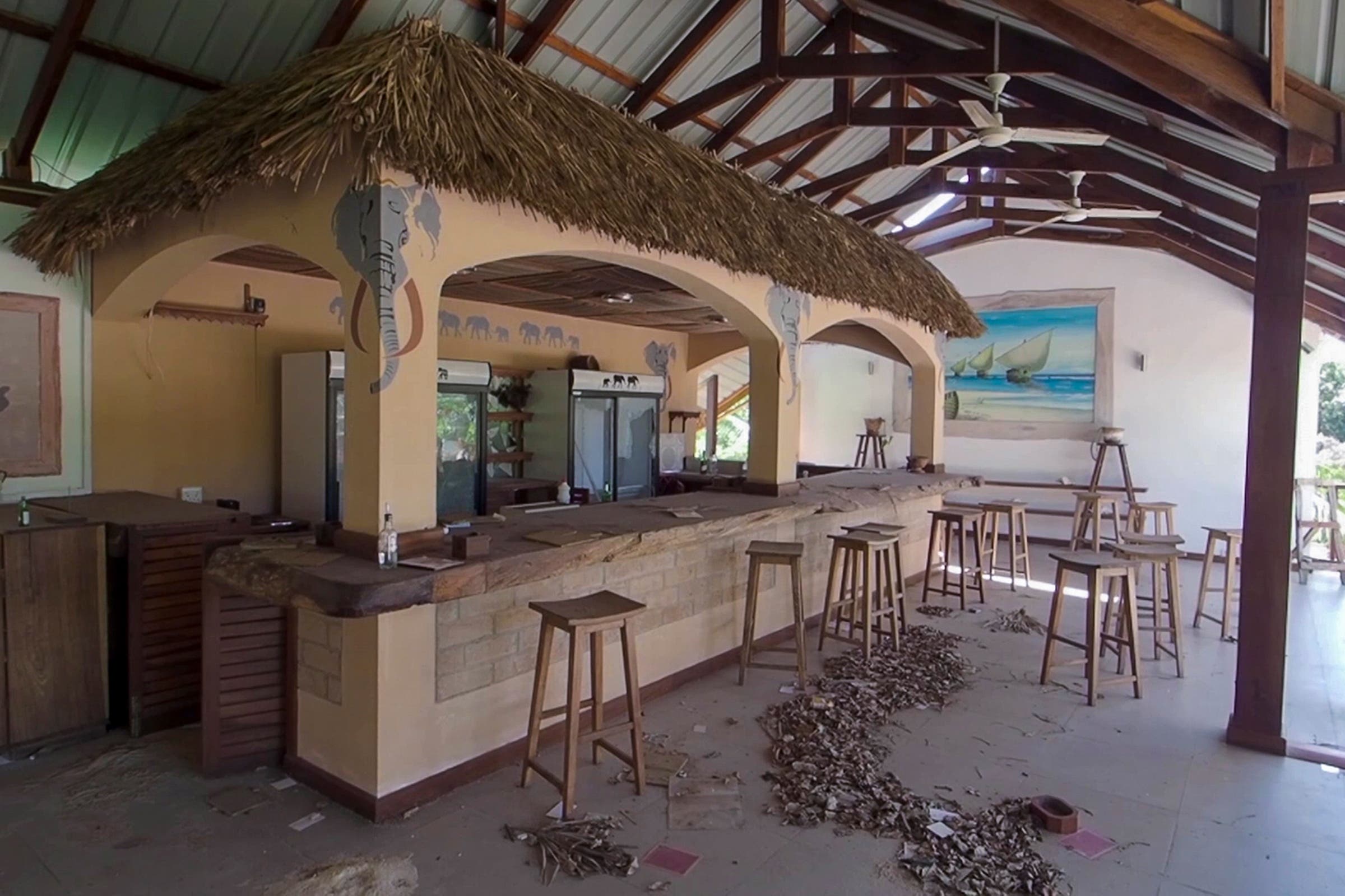 The hotel bar in the aftermath of the attack