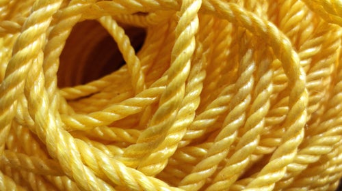 A yellow rope from Home Depot.