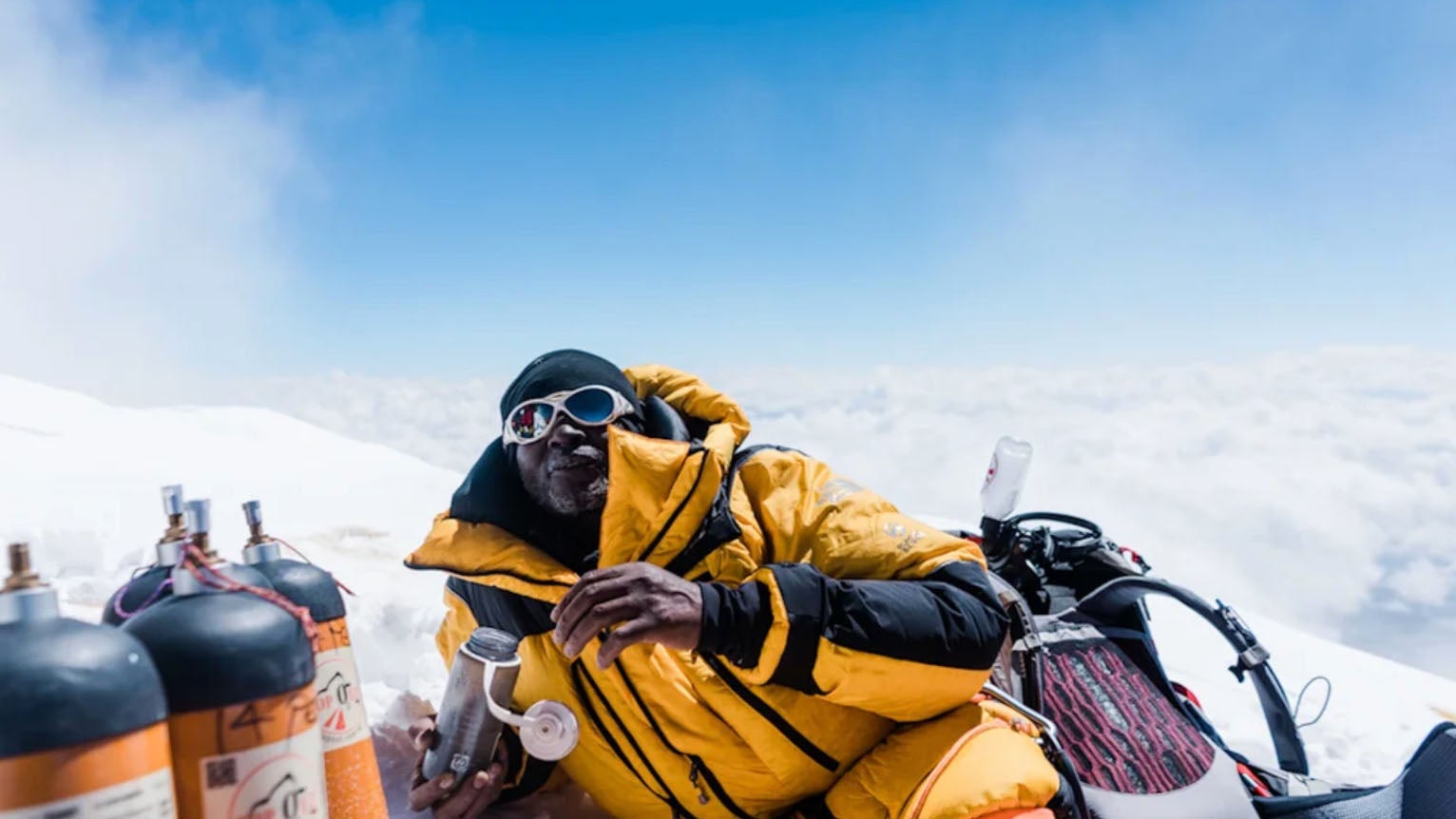 KG Kagambi on Mount Everest.