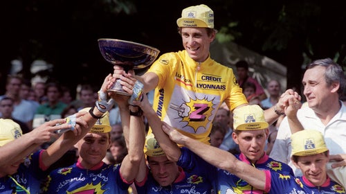 Greg LeMond wins his third Tour de France.