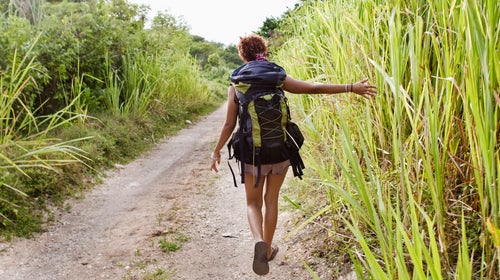 A hiker taking her time.