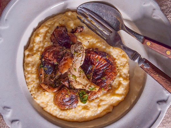 Creamy Polenta with Grilled Mushrooms