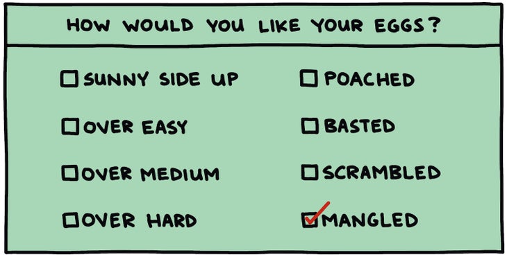 "How would you like your eggs?" survey illustration