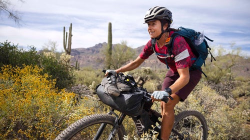 Lael Wilcox riding her bike