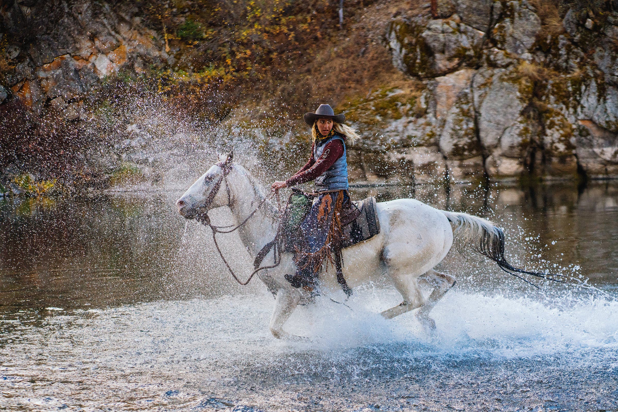 On horseback at the Green O