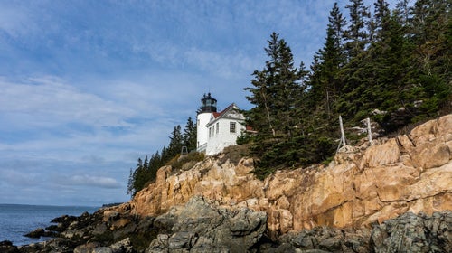 A view of the Bass Harbor Head Lighthouse