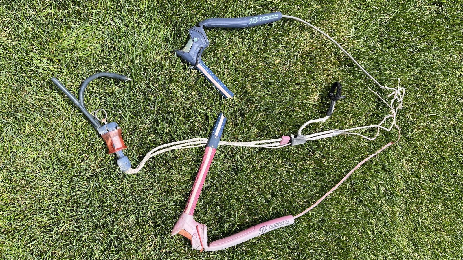 A broken kite surfing harness. 
