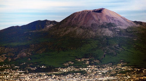 Mt. Vesuvius as seen from above Sorrento.