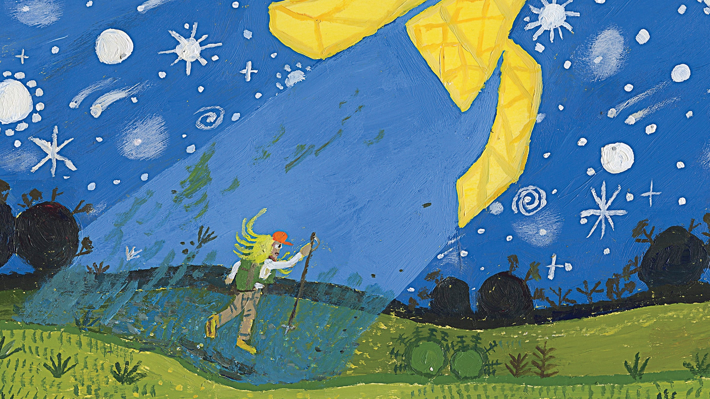 hiker satellite device illustration