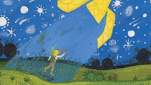 hiker satellite device illustration