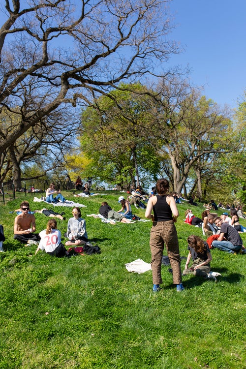 Soaking it up at Fort Greene Park
