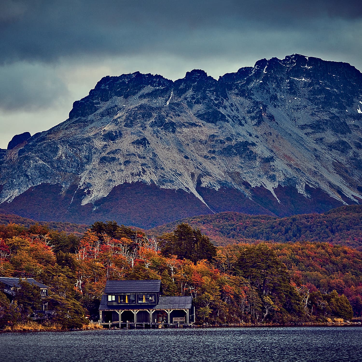 The boat house and living quarters on Francis Mallmann’s La Isla property in Patagonia