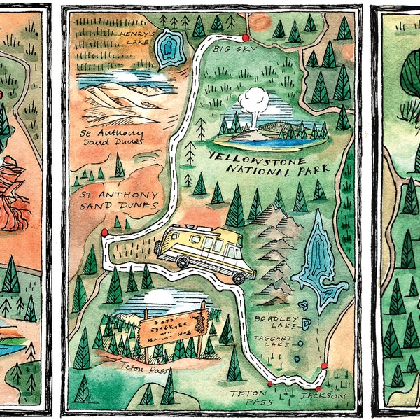 road trip map illustrations