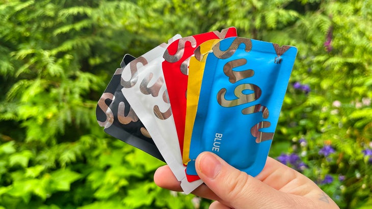 Multicolored Sugru packets in hand