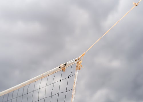 A volleyball net in Arraij谩n, Panama