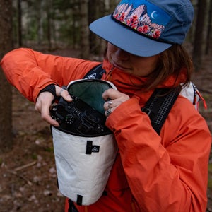 A Hyperlite Mountain Gear Camera Pod in use