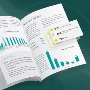 Open book with various statistics