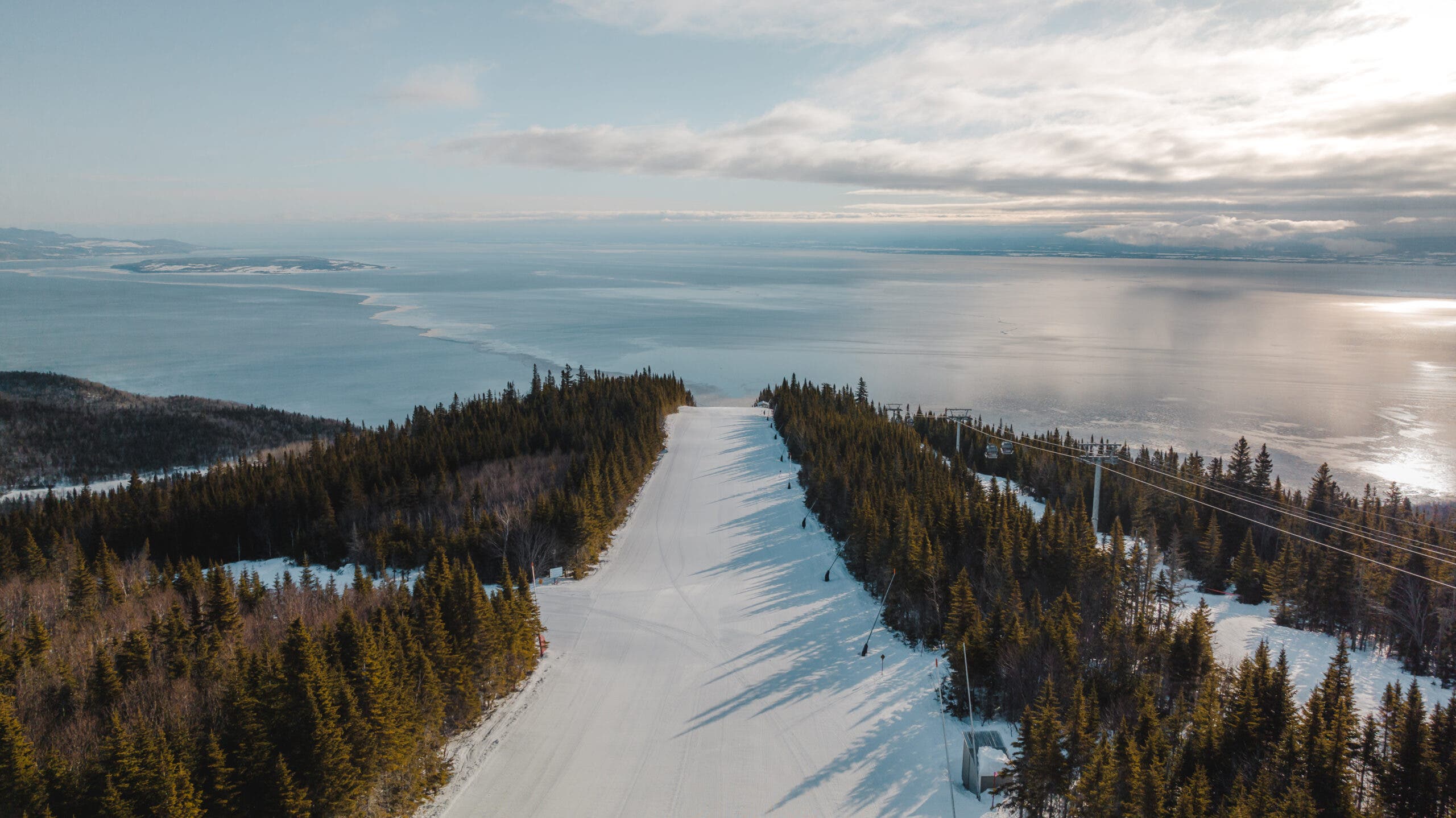 The view from the ski mountain at Club Med Quebec, Canada