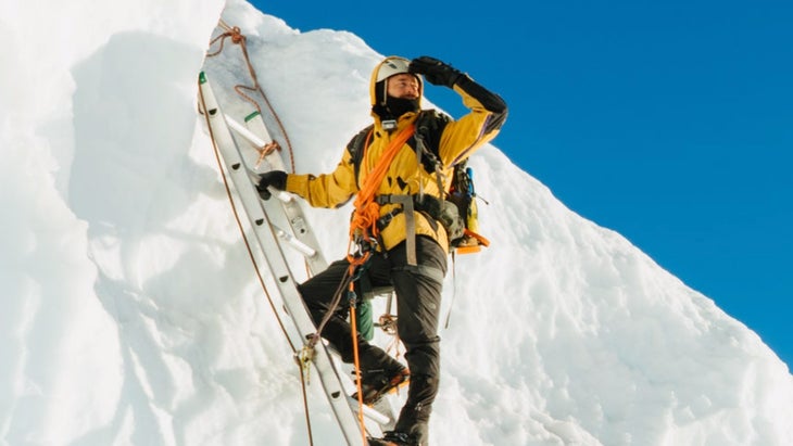 Sean Allen climbing Mount Rainier. 