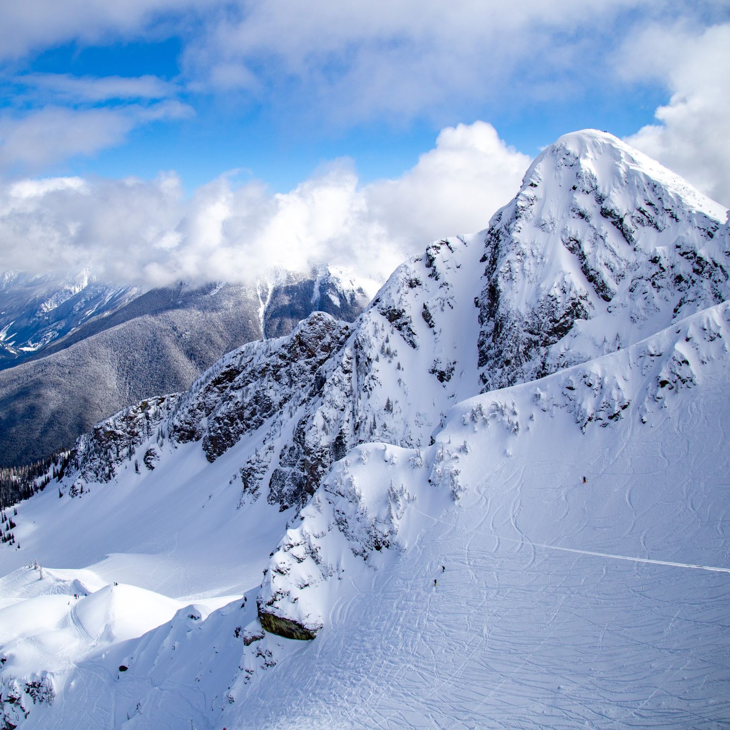 Snowy mountain scene