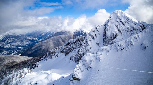 Snowy mountain scene