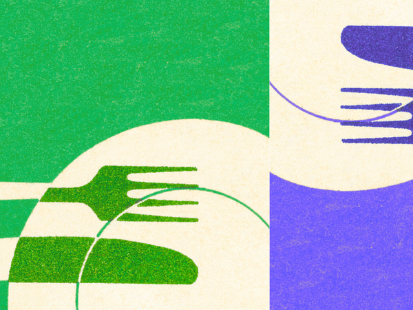 abstract image of utensils to illustrate the problematic concept of earning your food