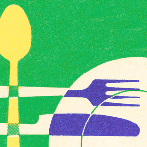 abstract image of utensils to illustrate the problematic concept of earning your food