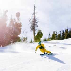 Ski tester at gear test in Sun Valley