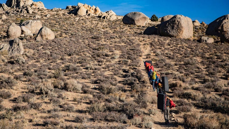 climbers boulders