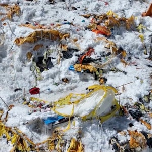 A trash heap on K2 in 2022.