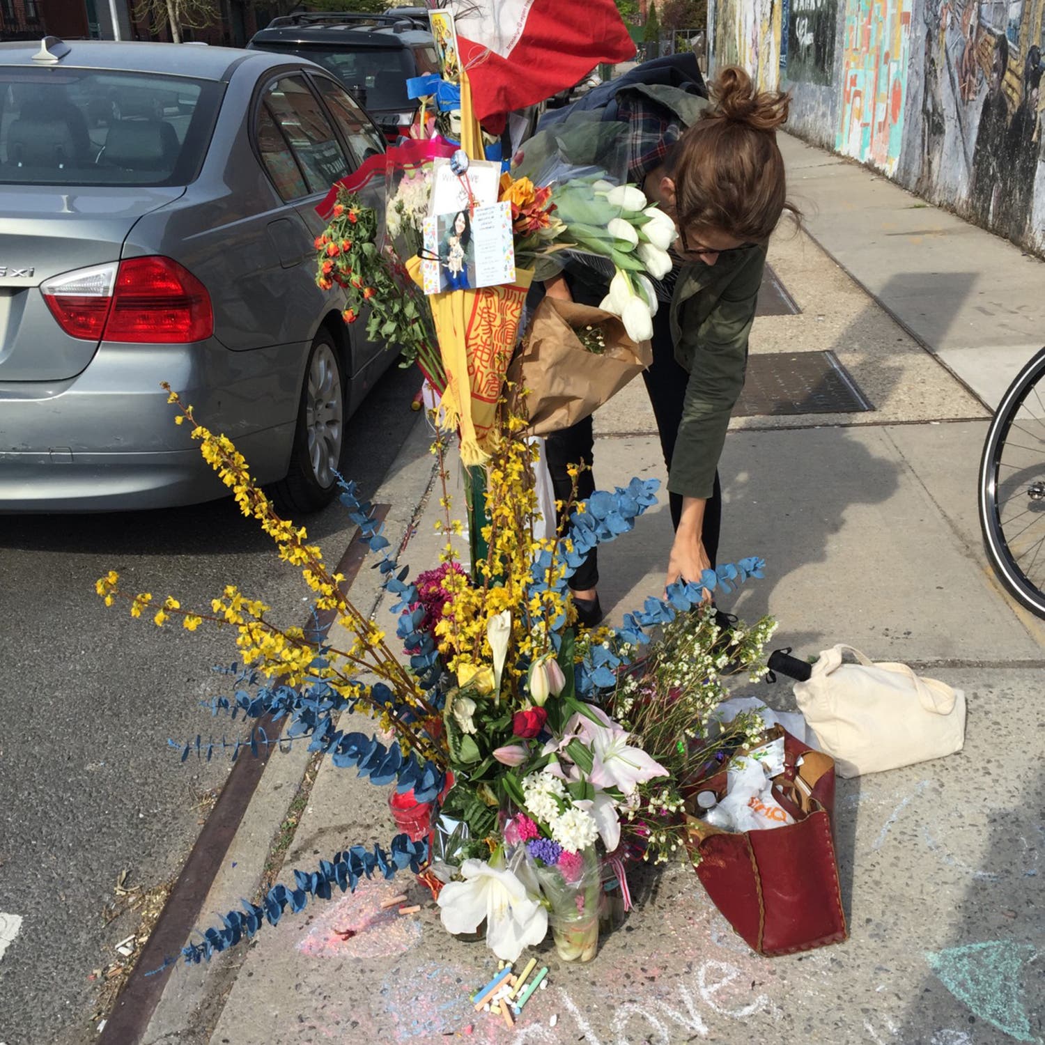 Lauren’s memorial on the northwest corner of Lexington and Classon Avenues