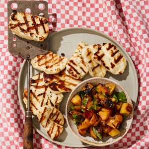 Grilled Halloumi and Nectarines from Live Fire