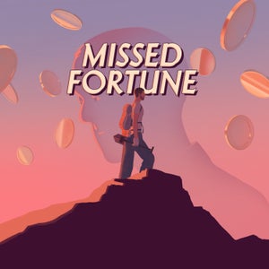 An illustration of a white man with a shovel standing on top of a mountain, over text that says