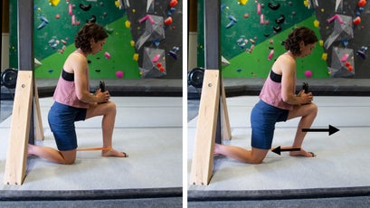 Esther Smith demonstrating mobility training moves