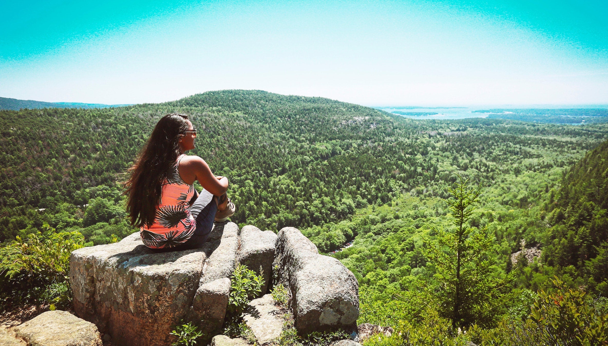 woman looking over landscape