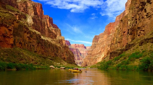 Rafting down the Colorado River in the Grand Canyon