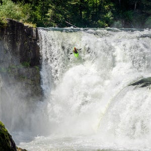 A kayaker goes off a huge cliff