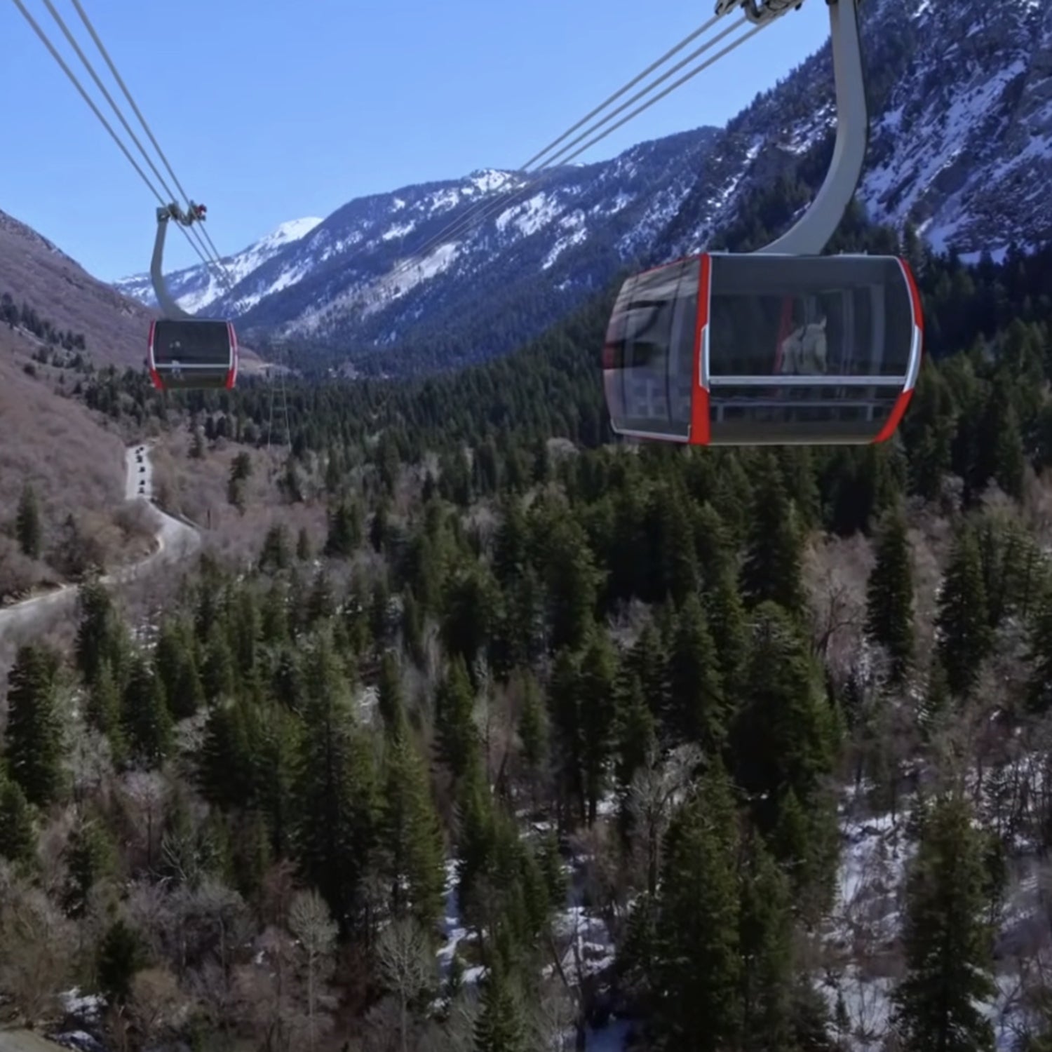 A rendering of the proposed Little Cottonwood Canyon gondola