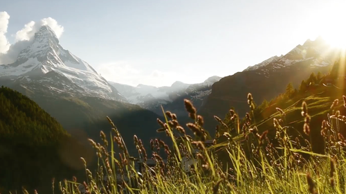 Scenic view of the Matterhorn in the Swiss Alps