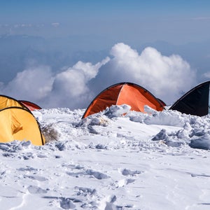 Tents on Lenin Peak.